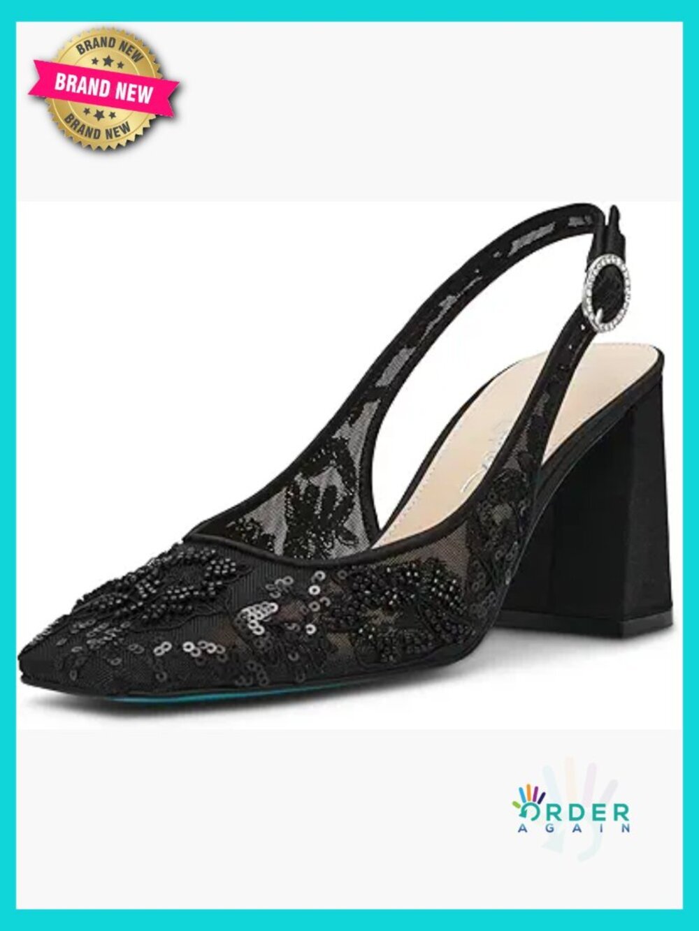 Vintage Style Slingback Pumps with Block Heel Square Toe Dance Shoes
